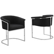 SC010-7, CH010-7, & BS010-7: Modern Boucle Fabric Chairs with U-Shaped Chrome Legs (Set of 2)