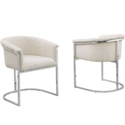 SC010-7, CH010-7, & BS010-7: Modern Boucle Fabric Chairs with U-Shaped Chrome Legs (Set of 2)
