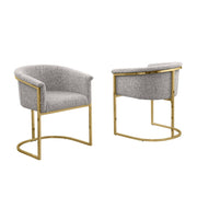 SC014 Modern Boucle Accent Dining Chair with Wrap-Around Gold Frame & Sled Base