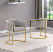 SC014 Modern Boucle Accent Dining Chair with Wrap-Around Gold Frame & Sled Base
