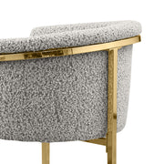SC014 Modern Boucle Accent Dining Chair with Wrap-Around Gold Frame & Sled Base