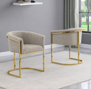 SC014 Modern Boucle Accent Dining Chair with Wrap-Around Gold Frame & Sled Base