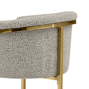 SC014 Modern Boucle Accent Dining Chair with Wrap-Around Gold Frame & Sled Base
