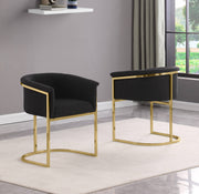 SC014 Modern Boucle Accent Dining Chair with Wrap-Around Gold Frame & Sled Base