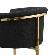 SC014 Modern Boucle Accent Dining Chair with Wrap-Around Gold Frame & Sled Base