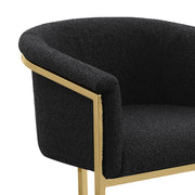 SC014 Modern Boucle Accent Dining Chair with Wrap-Around Gold Frame & Sled Base