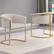 SC010-7, CH010-7, & BS010-7: Modern Boucle Fabric Chairs with U-Shaped Chrome Legs (Set of 2)