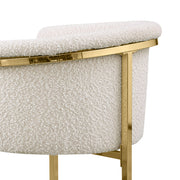 SC014 Modern Boucle Accent Dining Chair with Wrap-Around Gold Frame & Sled Base