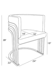 SC020 Modern Teddy Fabric Accent Dining Chair with Triple-Rail Chrome Frame & Sled Base