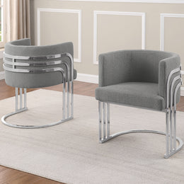 SC020-7, CH020-7, & BS020-7: Modern Teddy Fabric Chairs with Chrome Base