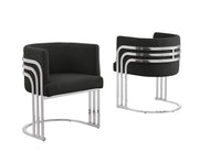 SC020 Modern Teddy Fabric Accent Dining Chair with Triple-Rail Chrome Frame & Sled Base