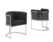 SC030 Modern Teddy Fabric Barrel Accent Chair with Chrome Honeycomb Back & U-Shaped Cantilever Base