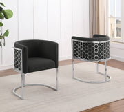 SC030 Modern Teddy Fabric Barrel Accent Chair with Chrome Honeycomb Back & U-Shaped Cantilever Base