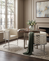 SC030 Modern Teddy Fabric Barrel Accent Chair with Chrome Honeycomb Back & U-Shaped Cantilever Base