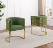 SC034 Modern Dark Gray Teddy Fabric Barrel Accent Chair with U-Shaped Gold Base, Low-Profile Vanity Dining Chair