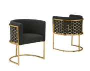 SC034 Modern Dark Gray Teddy Fabric Barrel Accent Chair with U-Shaped Gold Base, Low-Profile Vanity Dining Chair