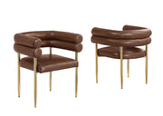SC04L Avant-Garde Leathaire Accent Dining Chair with Double Tubular Back & Gold Chrome Legs