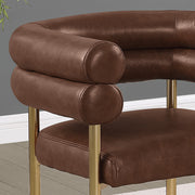 SC04L Avant-Garde Leathaire Accent Dining Chair with Double Tubular Back & Gold Chrome Legs