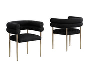 SC03 Plush Deco Modern Teddy Fabric Accent Chair, Curved Barrel Back Dining Chair with Gold Chrome Legs