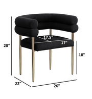 SC03 Plush Deco Modern Teddy Fabric Accent Chair, Curved Barrel Back Dining Chair with Gold Chrome Legs