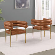 SC04L Avant-Garde Leathaire Accent Dining Chair with Double Tubular Back & Gold Chrome Legs