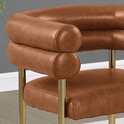 SC04L Avant-Garde Leathaire Accent Dining Chair with Double Tubular Back & Gold Chrome Legs