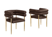 SC04L Avant-Garde Leathaire Accent Dining Chair with Double Tubular Back & Gold Chrome Legs
