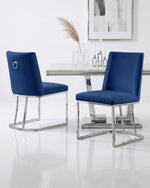 Velvet Dining Chairs Set of 2 | Gold or Silver Base (SC100-7) by Quality Living Furniture