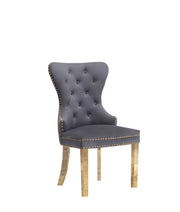 SC115 Elegant Velvet Accent Dining Chair with Diamond Tufted Back, Gold Ring Pull, Nailhead Trim & Gold Stainless Steel Legs