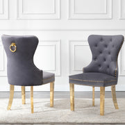 SC45-48 & SC115-8: Velvet Wing Back Button Tufted Chairs with Stainless Steel Legs