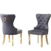 SC45-48 & SC115-8: Velvet Wing Back Button Tufted Chairs with Stainless Steel Legs