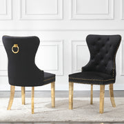 SC45-48 & SC115-8: Velvet Wing Back Button Tufted Chairs with Stainless Steel Legs