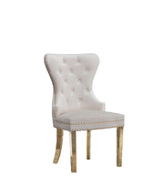 SC115 Elegant Velvet Accent Dining Chair with Diamond Tufted Back, Gold Ring Pull, Nailhead Trim & Gold Stainless Steel Legs
