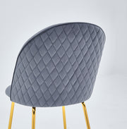 SC148 Modern Velvet Accent Dining Chair with Diamond Quilted Back & Gold Chrome Legs