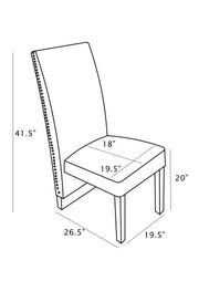 Sc164 Majestic High Back Velvet Accent Dining Chair with Nailhead Trim & Architectural Chrome Legs