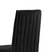 Sc164 Majestic High Back Velvet Accent Dining Chair with Nailhead Trim & Architectural Chrome Legs
