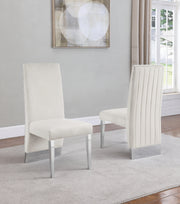 Sc164 Majestic High Back Velvet Accent Dining Chair with Nailhead Trim & Architectural Chrome Legs