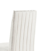 Sc164 Majestic High Back Velvet Accent Dining Chair with Nailhead Trim & Architectural Chrome Legs