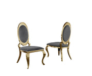 SC184 Majestic Oversized [Velvet / Faux Leather] Medallion Dining Chair, 45