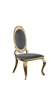 SC184 Majestic Oversized [Velvet / Faux Leather] Medallion Dining Chair, 45