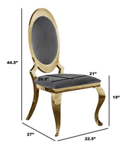 SC184 Majestic Oversized [Velvet / Faux Leather] Medallion Dining Chair, 45