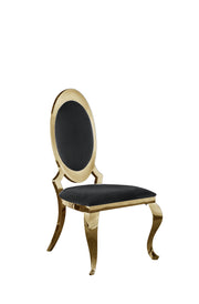 SC184 Majestic Oversized [Velvet / Faux Leather] Medallion Dining Chair, 45