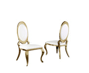 SC184 Majestic Oversized [Velvet / Faux Leather] Medallion Dining Chair, 45