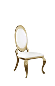SC184 Majestic Oversized [Velvet / Faux Leather] Medallion Dining Chair, 45