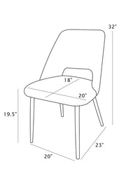 SC226 Modern Velvet Accent Dining Chair with Open Cutout Back & Slender Gold Chrome Legs