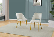 SC226 Modern Velvet Accent Dining Chair with Open Cutout Back & Slender Gold Chrome Legs