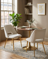 SC226 Modern Velvet Accent Dining Chair with Open Cutout Back & Slender Gold Chrome Legs