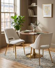 SC226 Modern Velvet Accent Dining Chair with Open Cutout Back & Slender Gold Chrome Legs