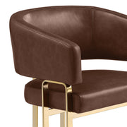 SC234 Architectural Leathaire Lounge Dining Chair, Bauhaus-Inspired Gold Frame with Deep 25