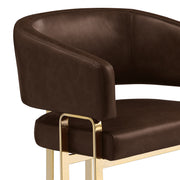 SC234 Architectural Leathaire Lounge Dining Chair, Bauhaus-Inspired Gold Frame with Deep 25